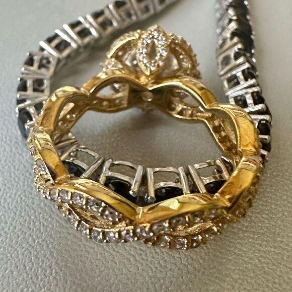 Gold FE Sterling Silver 925 CZ Infinity Solitaire Ring 6 - Picture 4 of 6